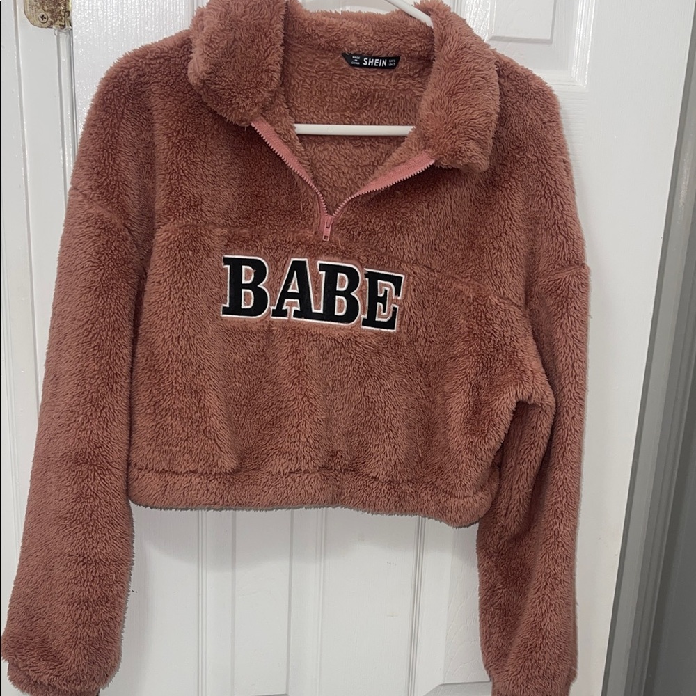 SHEIN Dusty Rose Fleece Pullover